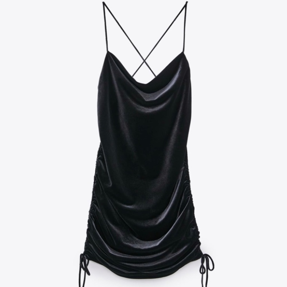 Zara Draped Velvet Mini Dress